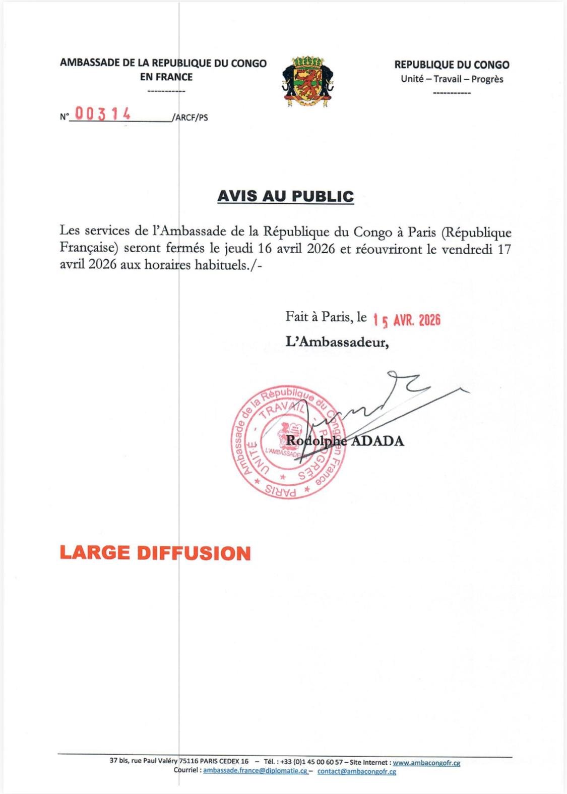 Journée du 16 avril 2026